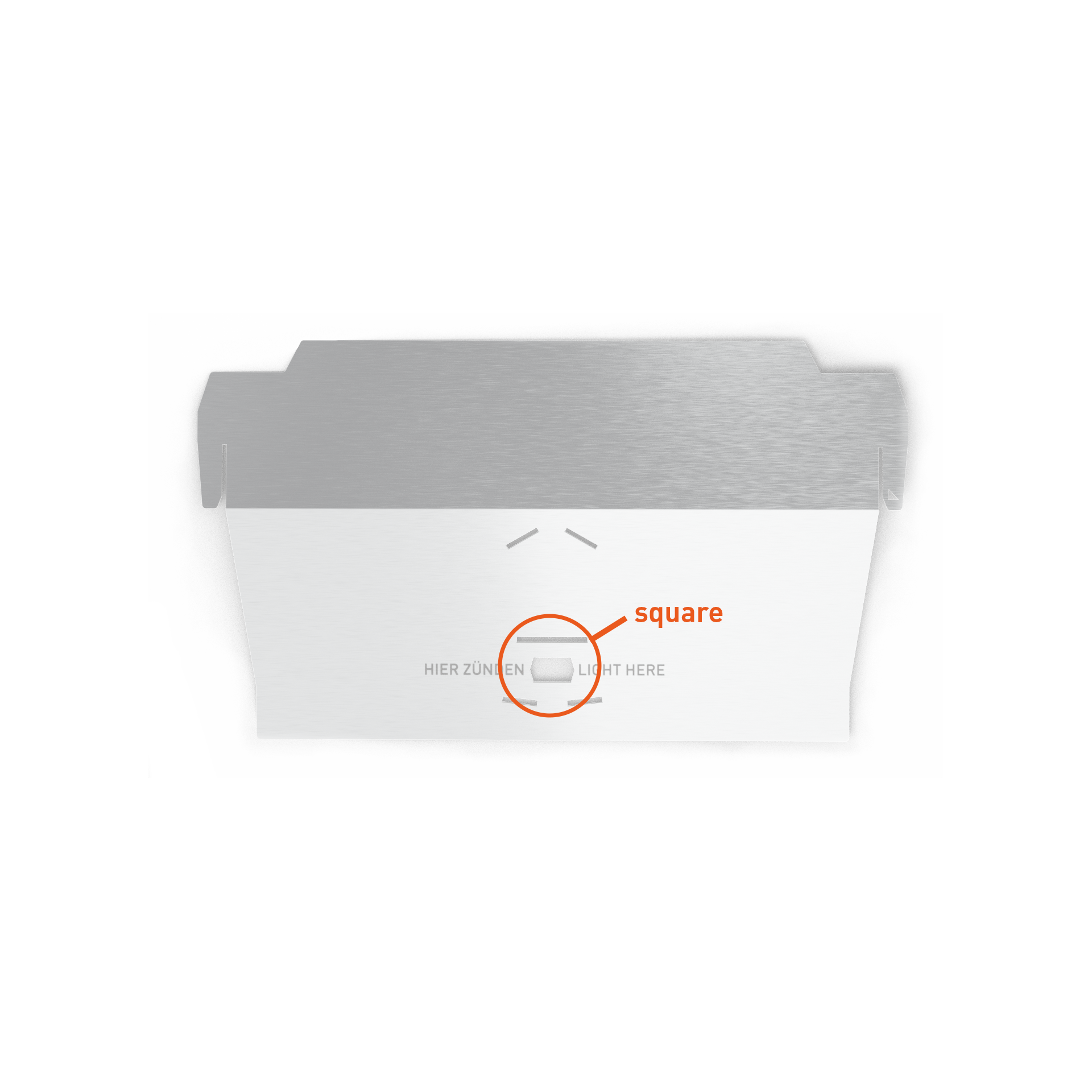 Kleines Fußteil mit kleinem Dreieck und Anzündloch